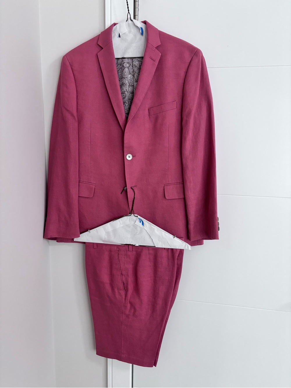 Lauren Ralph Lauren Boys Coral Pink 100% Linen Suit | Size 18R